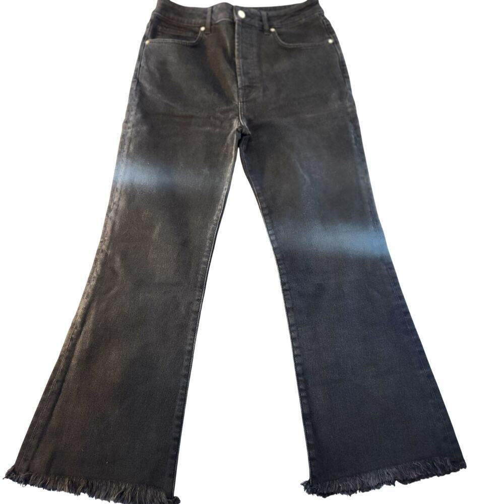 NWOT Free People We The Free Sample Button Fly Crop Kick Flare Jeans Black 27